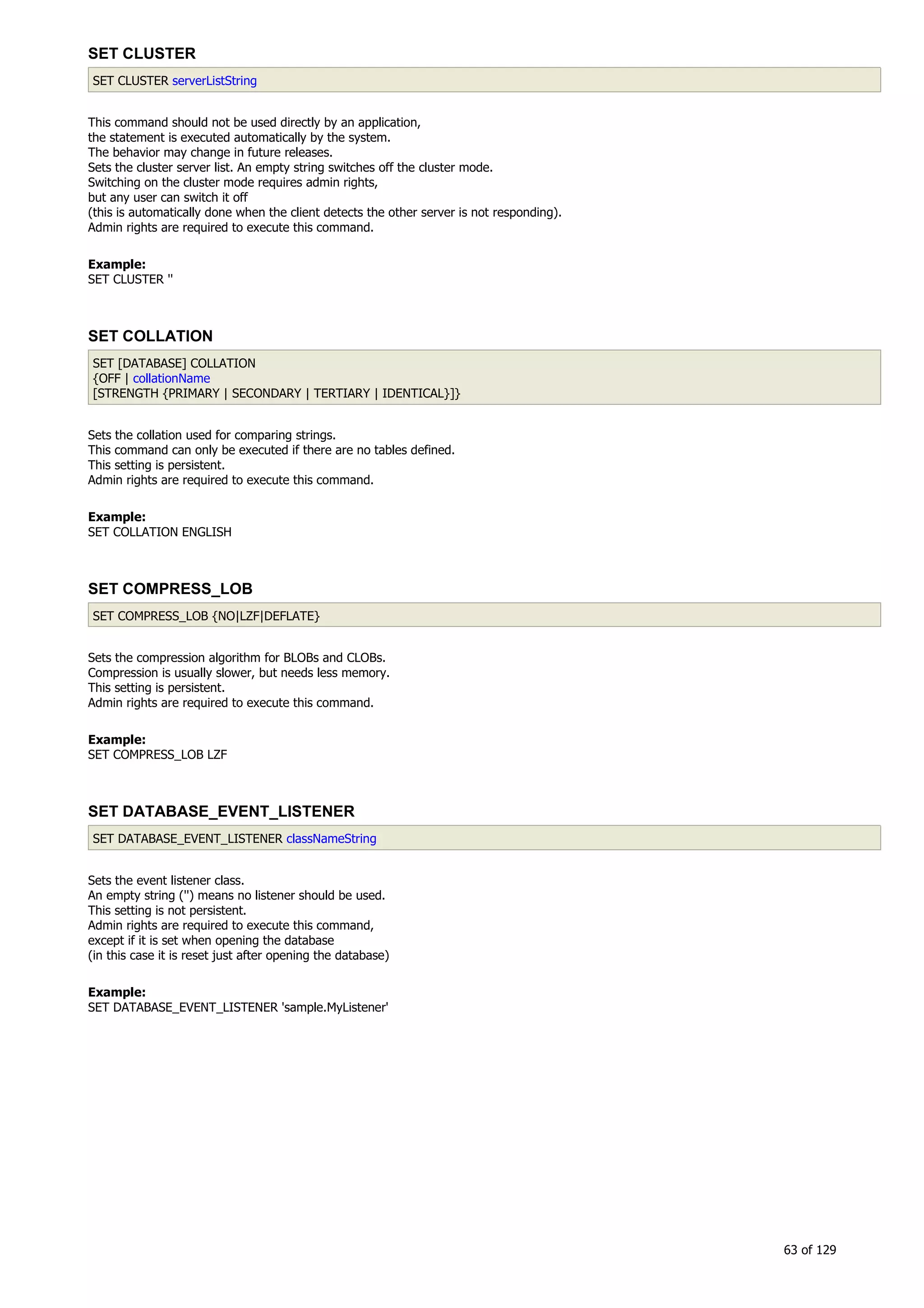 H2 Database New generation embeded database