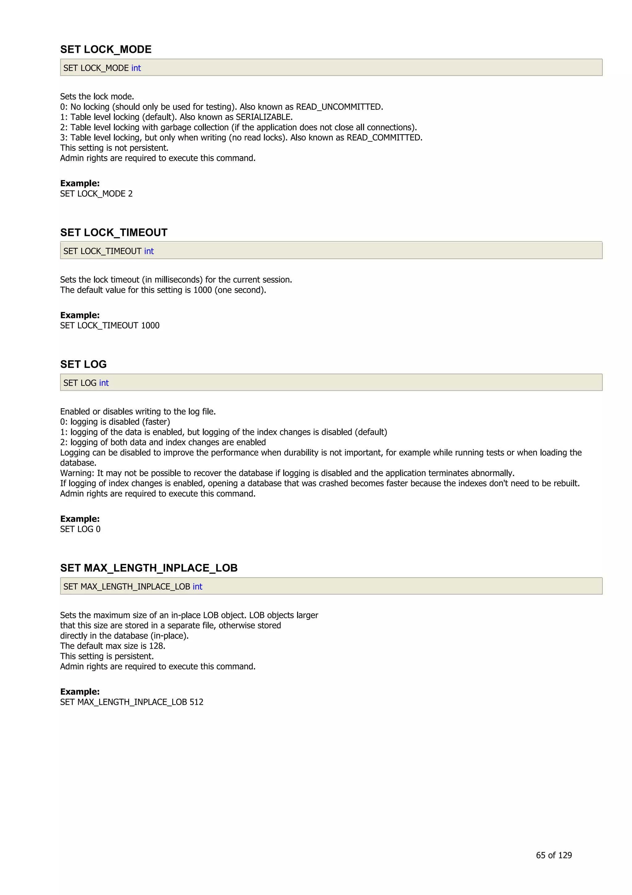 H2 Database New generation embeded database