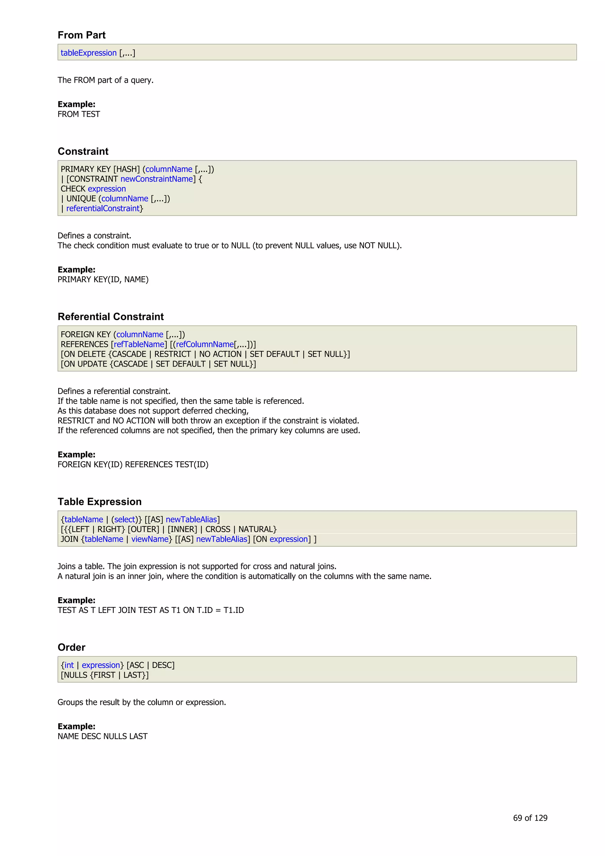H2 Database New generation embeded database