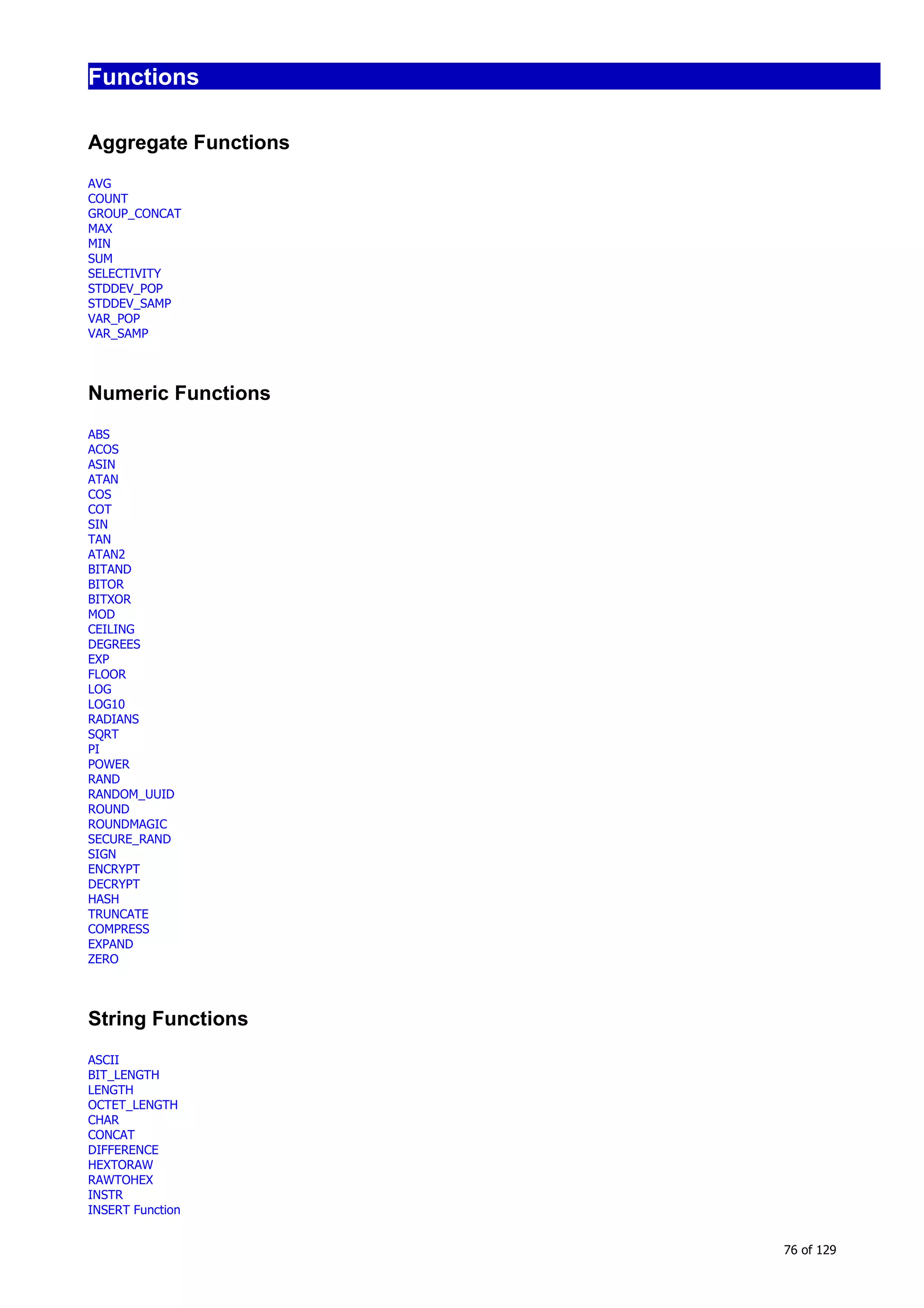 H2 Database New generation embeded database