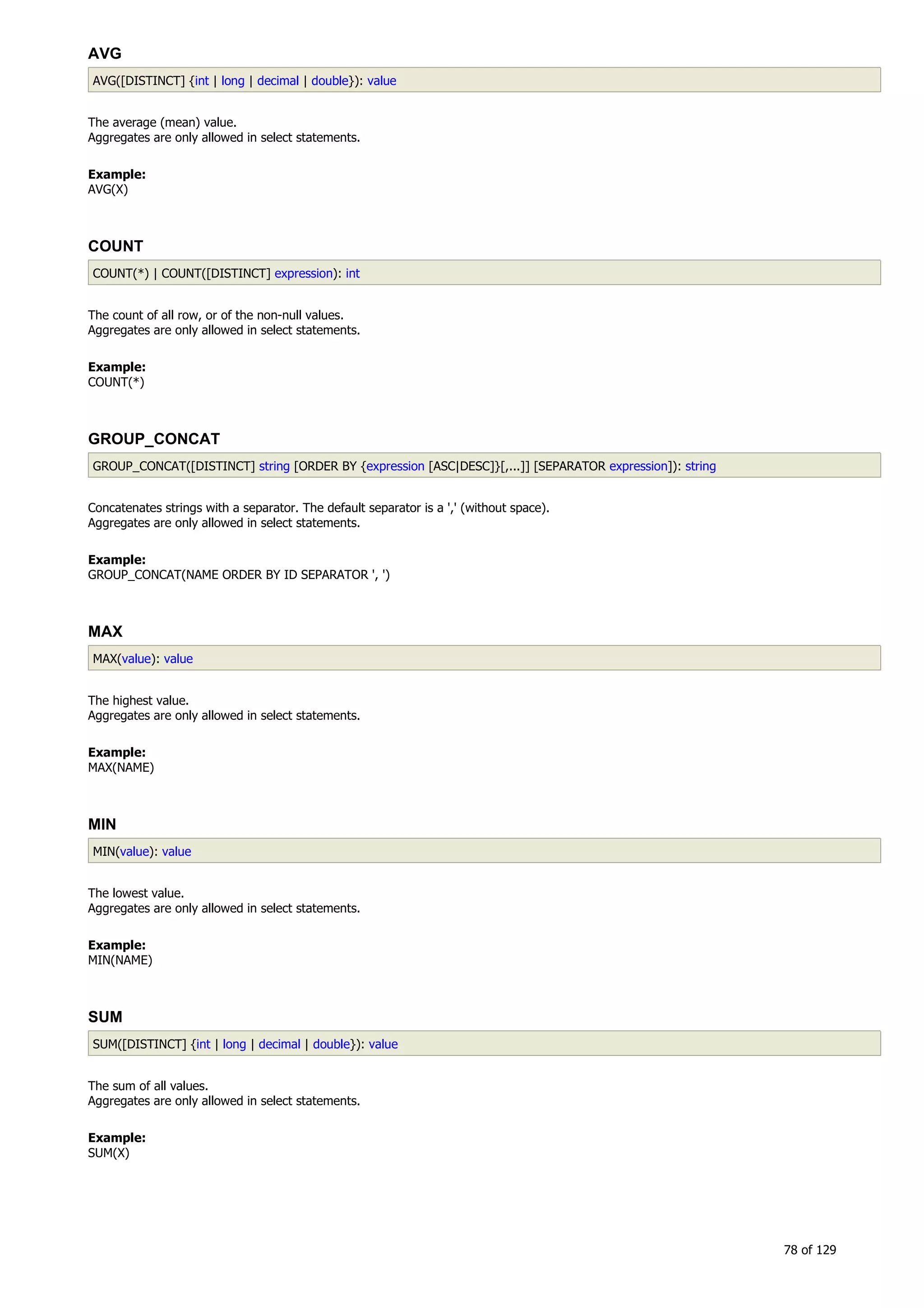 H2 Database New generation embeded database