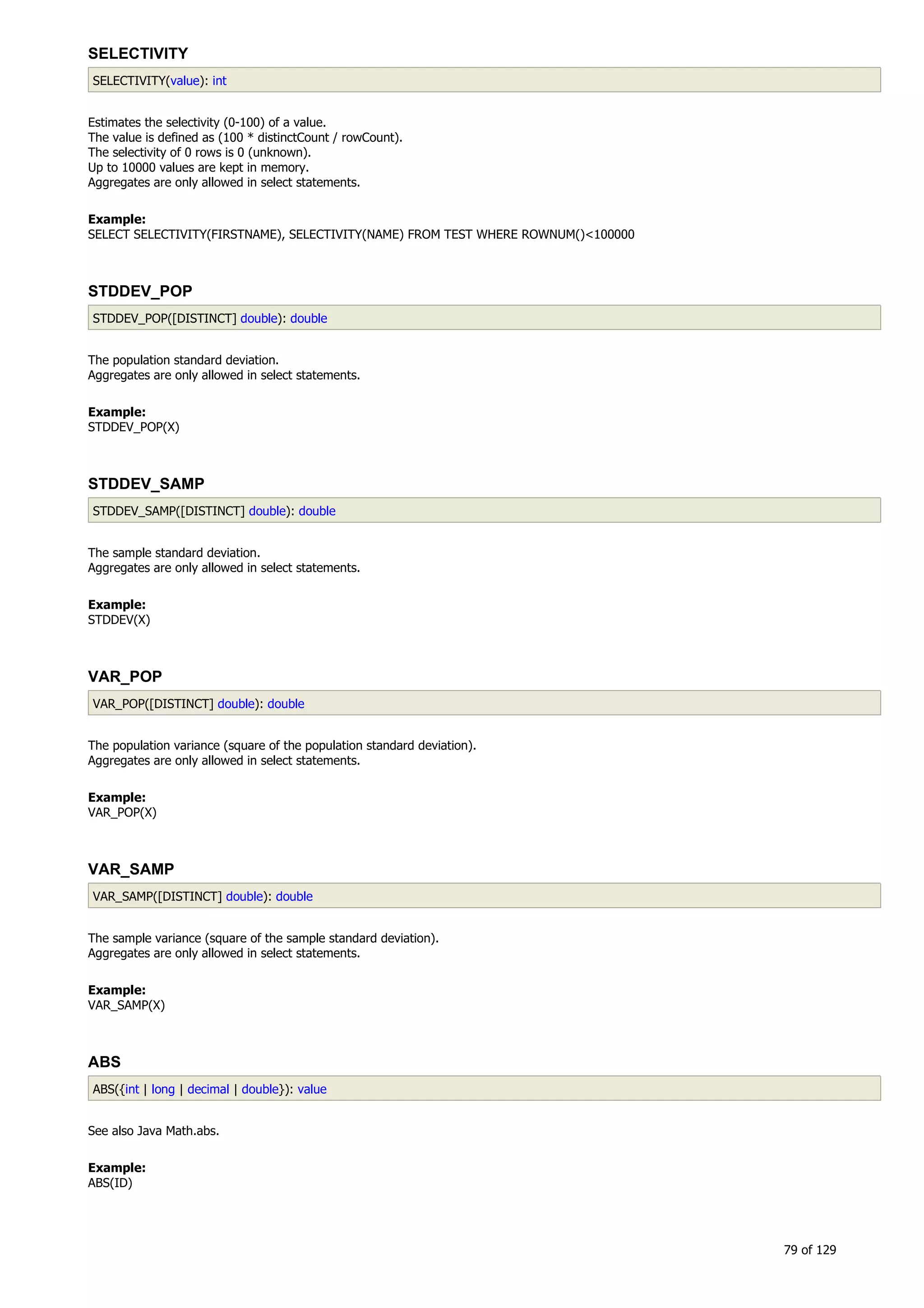 H2 Database New generation embeded database