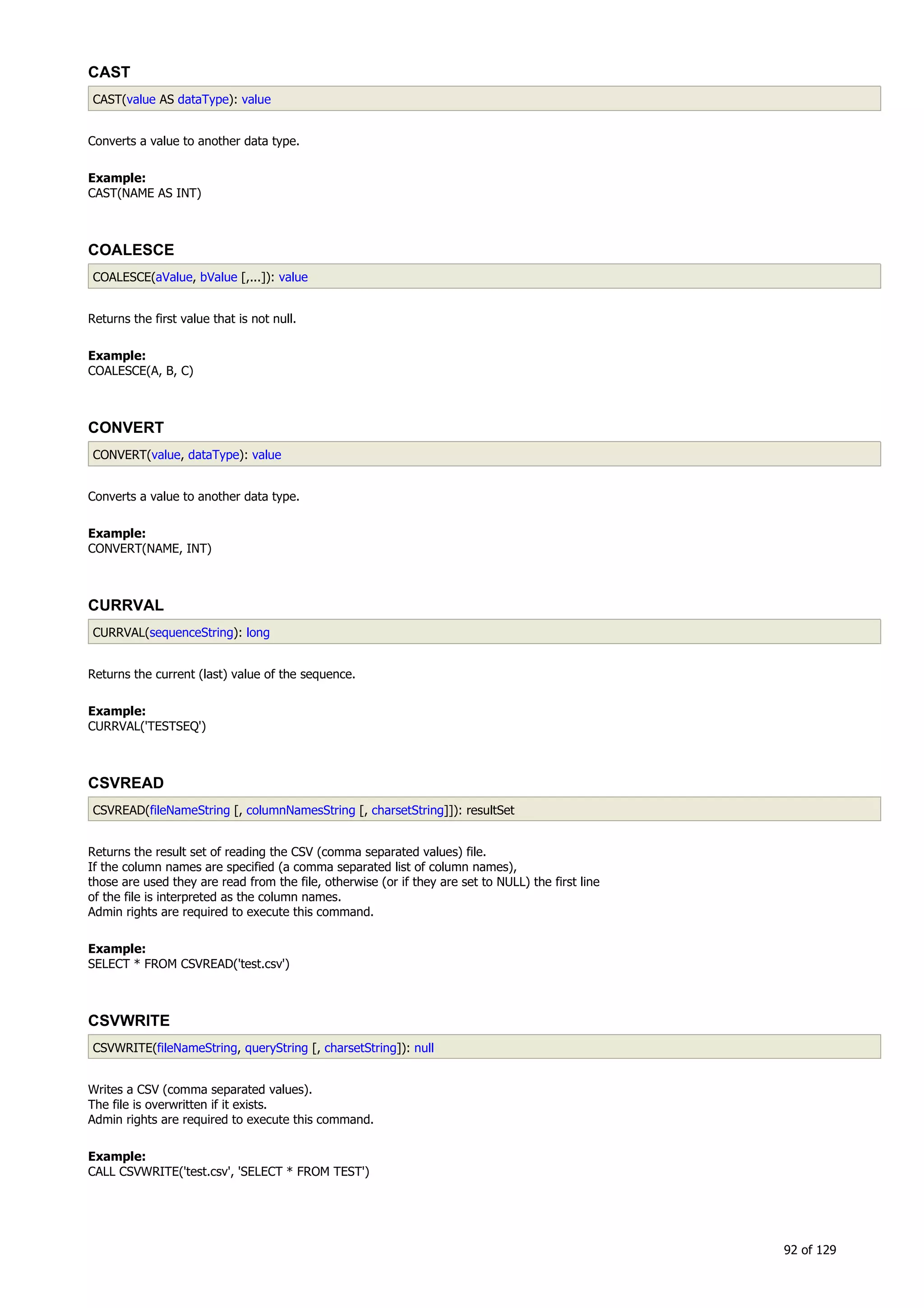 H2 Database New generation embeded database