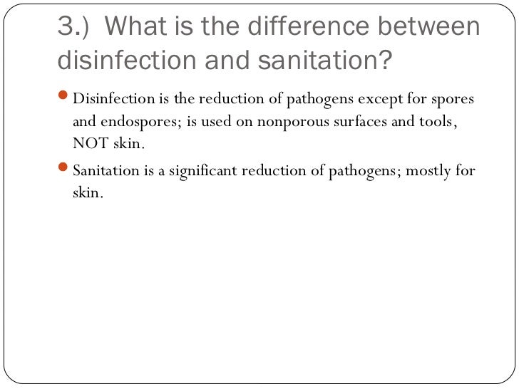 H 2 bacteriology, sanitation, and sterilization