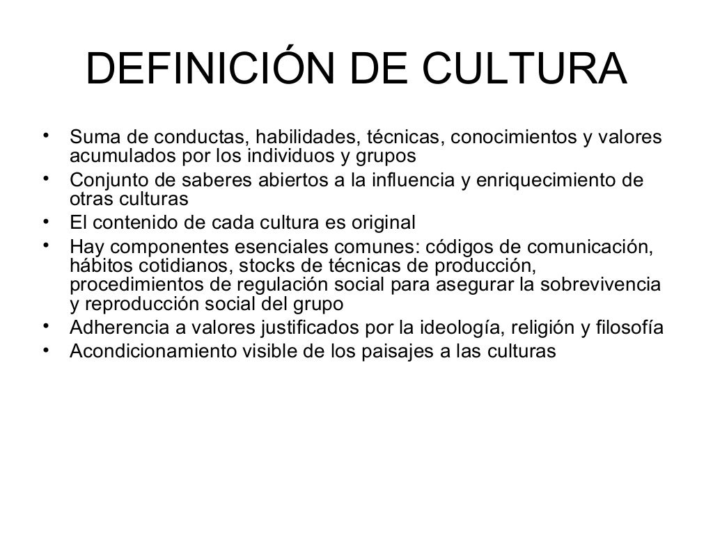 Definición de Cultura