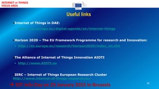 Internet of Things - Call presentations and hints from presenters