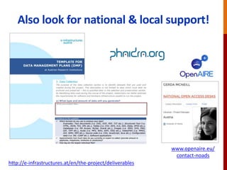 Also look for national & local support!
http://e-infrastructures.at/en/the-project/deliverables
www.openaire.eu/
contact-noads
 