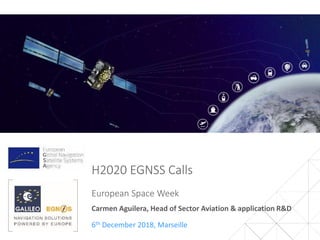 H2020 EGNSS Calls
6th December 2018, Marseille
Carmen Aguilera, Head of Sector Aviation & application R&D
European Space Week
 