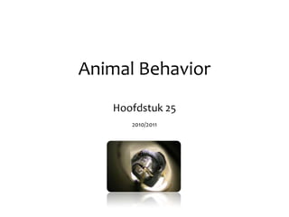 Animal Behavior Hoofdstuk 25 2010/2011 