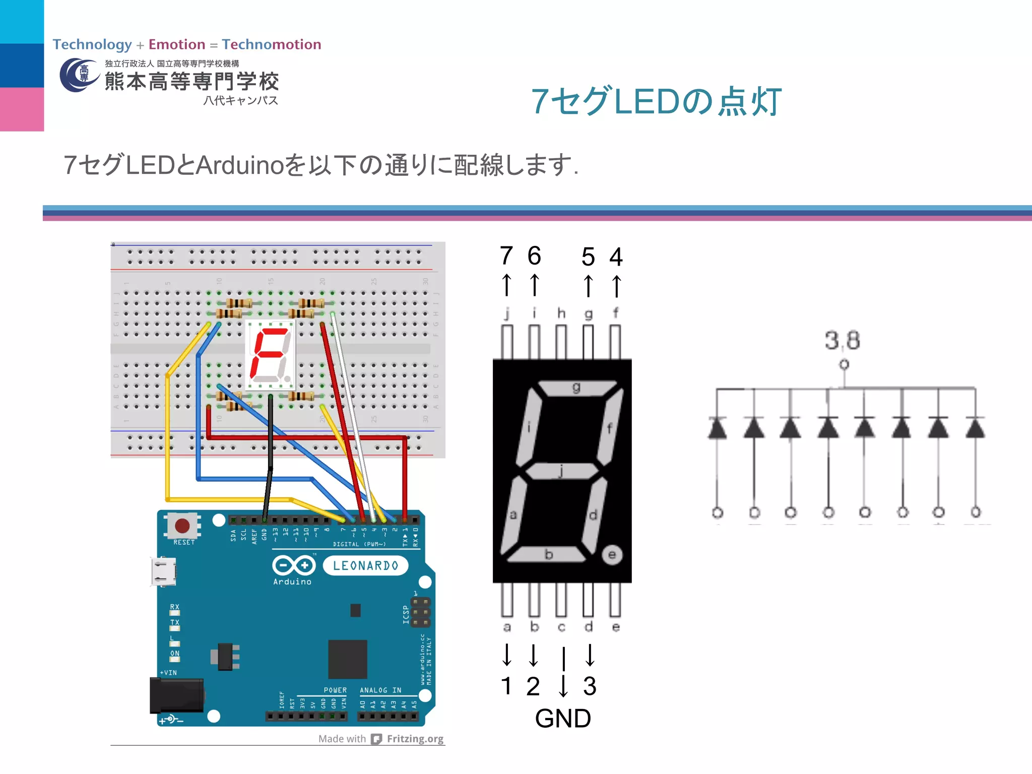 7 LED
2 3
4567
|
GND
7 LED Arduino
 