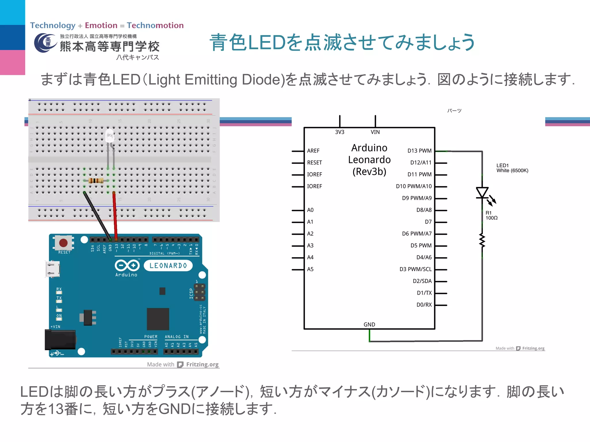 LED
LED Light Emitting Diode)
LED ( ) ( )
13 GND
 