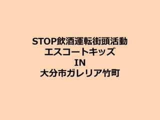 STOP飲酒運転街頭活動
エスコートキッズ
IN
大分市ガレリア竹町
 