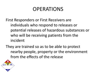 PREVIEW OF HAZMAT FIRST RESPONDER/FIRST RECEIVER OPERATIONS POWERPOINT ...
