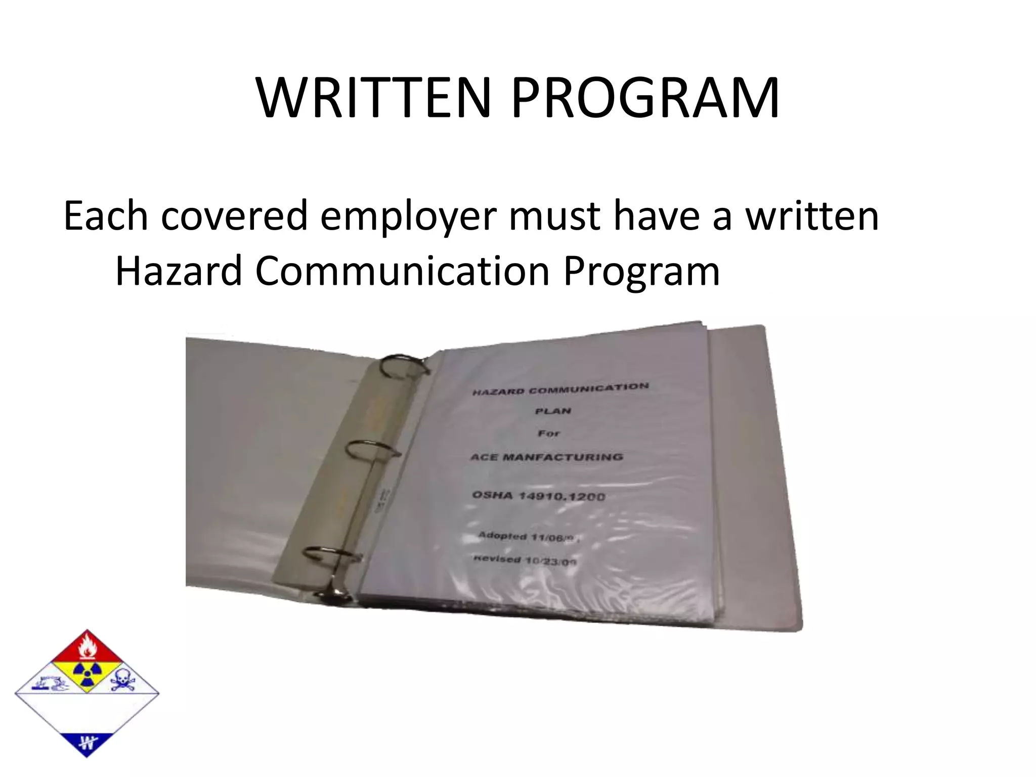 HAZCON/RIGHT TO KNOW POWERPOINT TRAINING PRESENTATION | PPTX