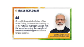 Proposal and the brief on the sources of Hydrogen:
In the Budget Speech 2021-22, Finance Minister Nirmala Sitharaman propo...