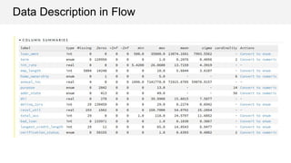 Data Description in Flow
 