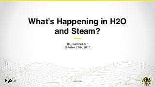 CONFIDENTIAL
Bill Gallmeister
October 26th, 2016
What’s Happening in H2O
and Steam?
 