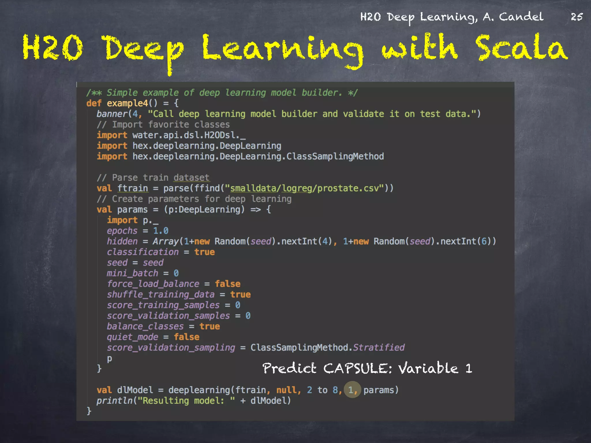 H2O Deep Learning, A. Candel
H2O Deep Learning with Scala
25
Predict CAPSULE: Variable 1
 