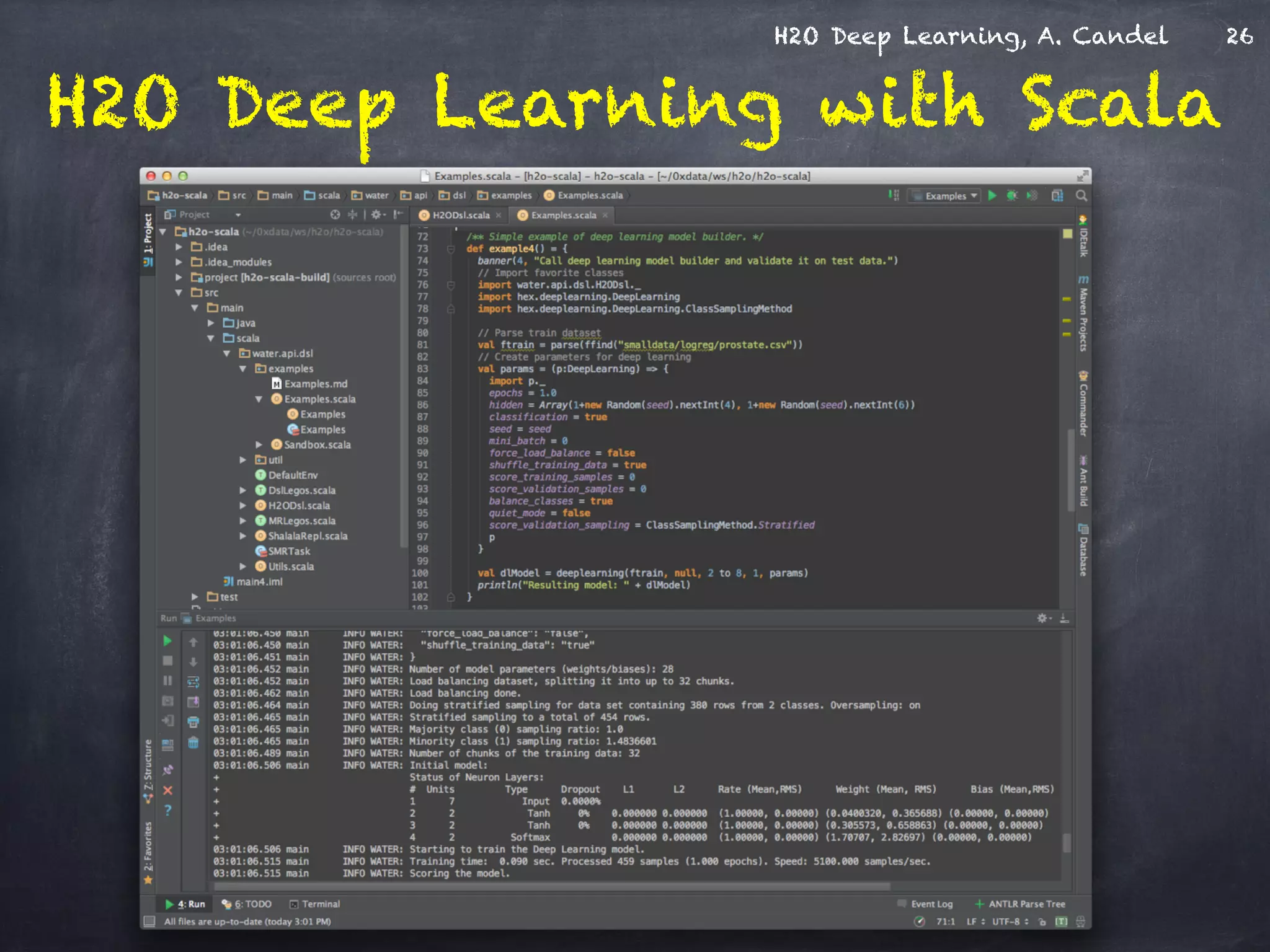 H2O Deep Learning, A. Candel
H2O Deep Learning with Scala
26
 