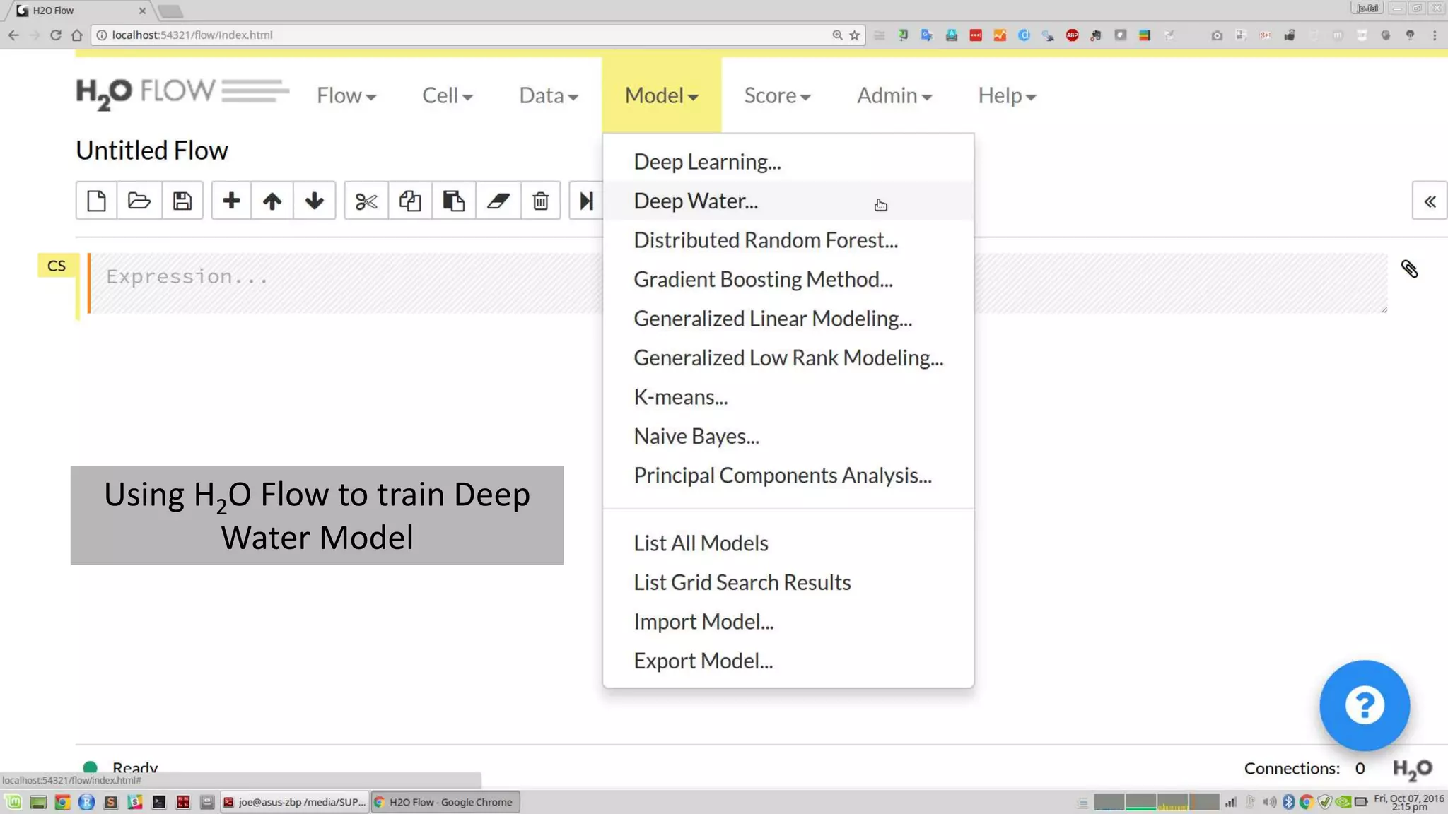 46
Using H2O Flow to train Deep
Water Model
 