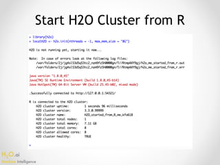 H2O.ai 
Machine Intelligence
Start H2O Cluster from R
 
