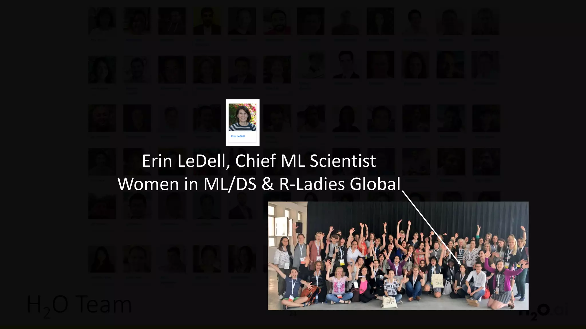 24H2O	Team
Erin	LeDell,	Chief	ML	Scientist
Women	in	ML/DS	& R-Ladies	Global
 