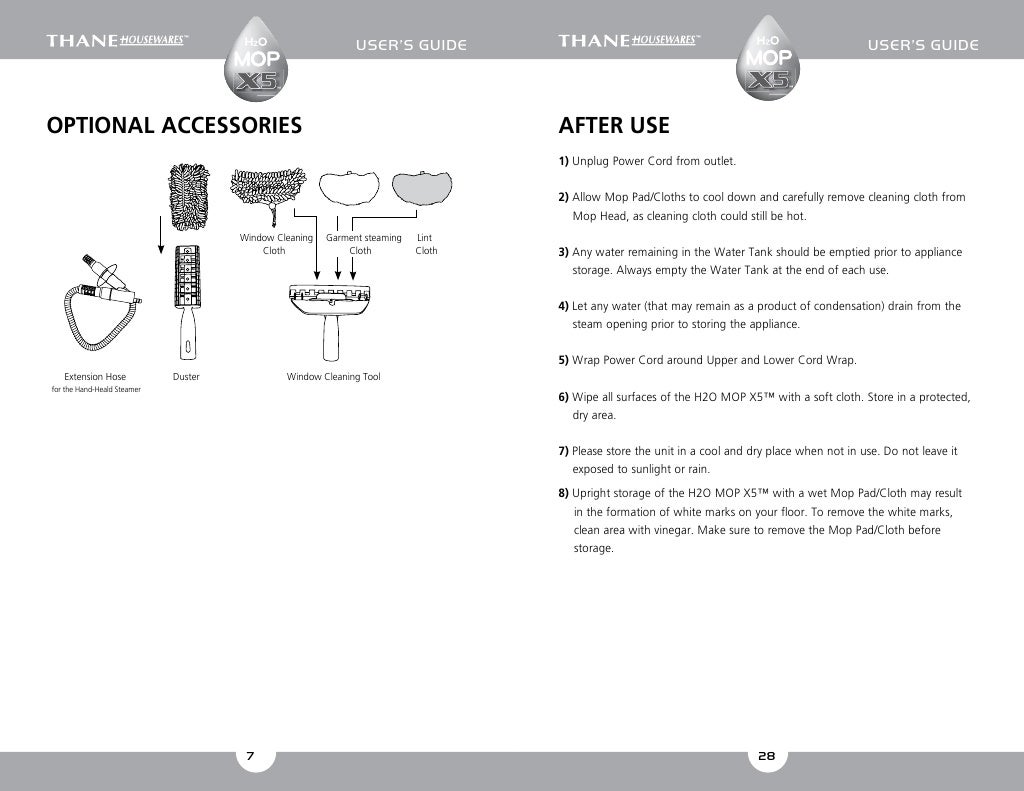 H2O Mop X5 User Guide / English