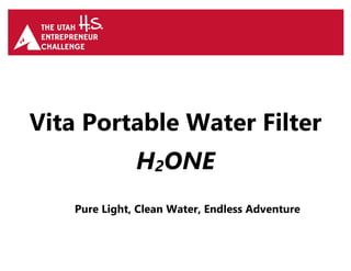 Vita Portable Water Filter
H2ONE
Pure Light, Clean Water, Endless Adventure
 