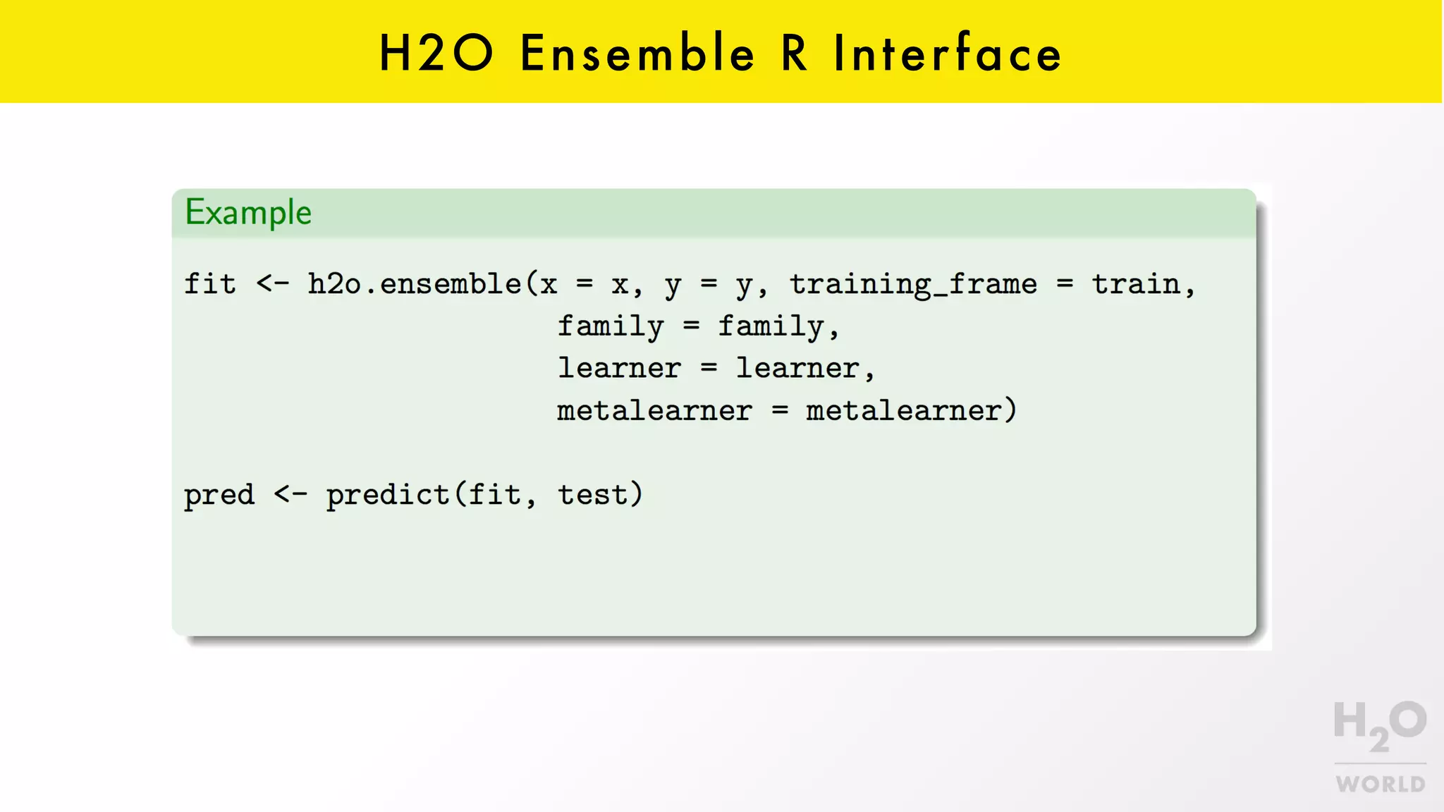 H2O Ensemble R Interface
 