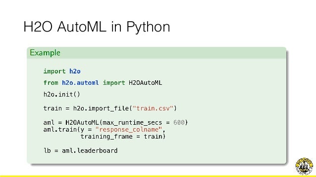 H2o Automl Python Example 2025