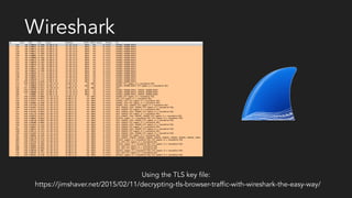 Wireshark
Using the TLS key file:
https://jimshaver.net/2015/02/11/decrypting-tls-browser-traffic-with-wireshark-the-easy-way/
 