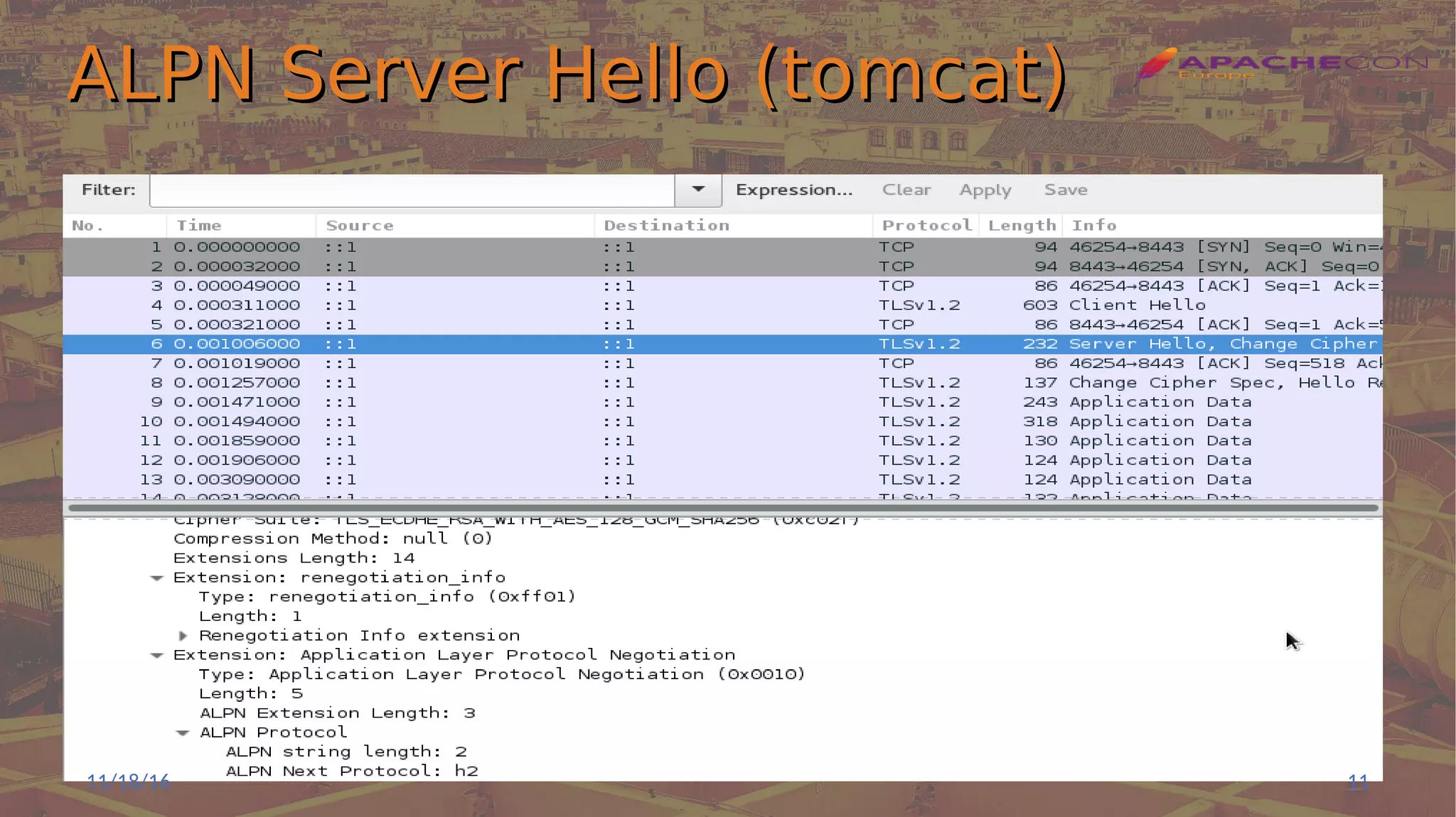 ALPN Server Hello (tomcat)ALPN Server Hello (tomcat)
11/18/16 11
 