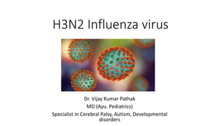 H3N2 Influenza virus
Dr. Vijay Kumar Pathak
MD (Ayu. Pediatrics)
Specialist in Cerebral Palsy, Autism, Developmental
disorders
 