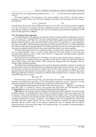 Review: Nonlinear Techniques for Analysis of Heart Rate Variability | PDF