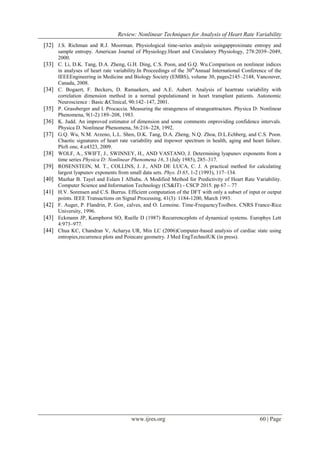 Review: Nonlinear Techniques for Analysis of Heart Rate Variability | PDF