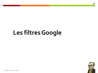 TL	Référencement	-SEO
24
Les filtresGoogle
 