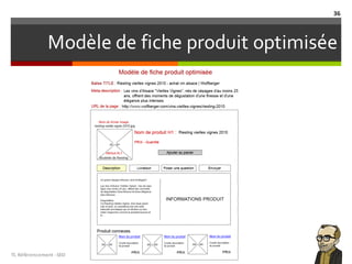 Modèle de fiche produit optimisée
TL	Référencement	-SEO
36
 