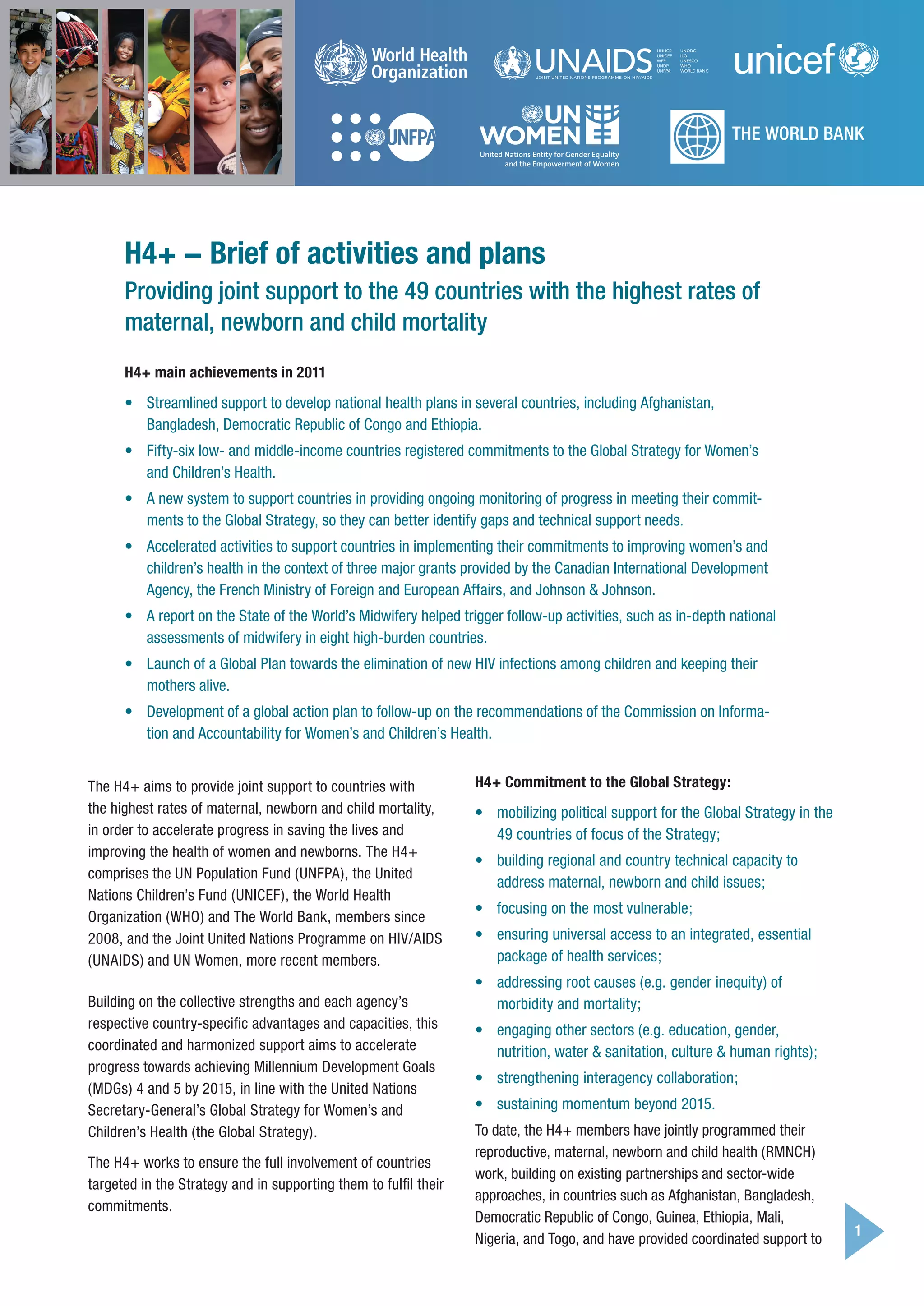H4+ Activities and Plans PDF