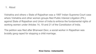 Vishakha vs state case | PPTX