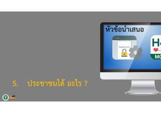 1. ทําไมต้องทํา PHR ?
2. H4U คืออะไร ?
3. ทําอย่างไร
จึงจะสําเร็จและยั่งยืน ?
4. H4U ทําอะไรได้บ้าง ?
5. ประชาชนได้ อะไร ?
หัวข้อนําเสนอ
 