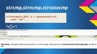 strcmp,strncmp,strcasecmp
if(strcmp($_GET[x],$password)==0)
echo Ok;

?x[]=1

 