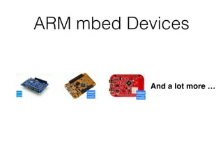 ARM mbed Devices
And a lot more …
 