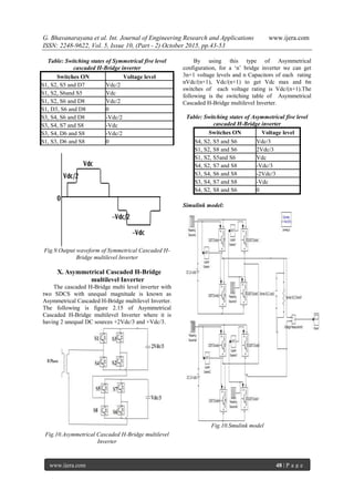 Analysis and hardware implementation of five level cascaded H Bridge ...