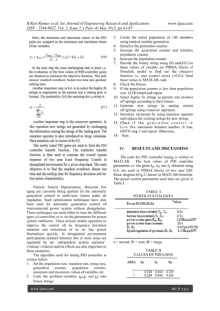 Tuning PID Controller Parameters for Load Frequency Control Considering ...