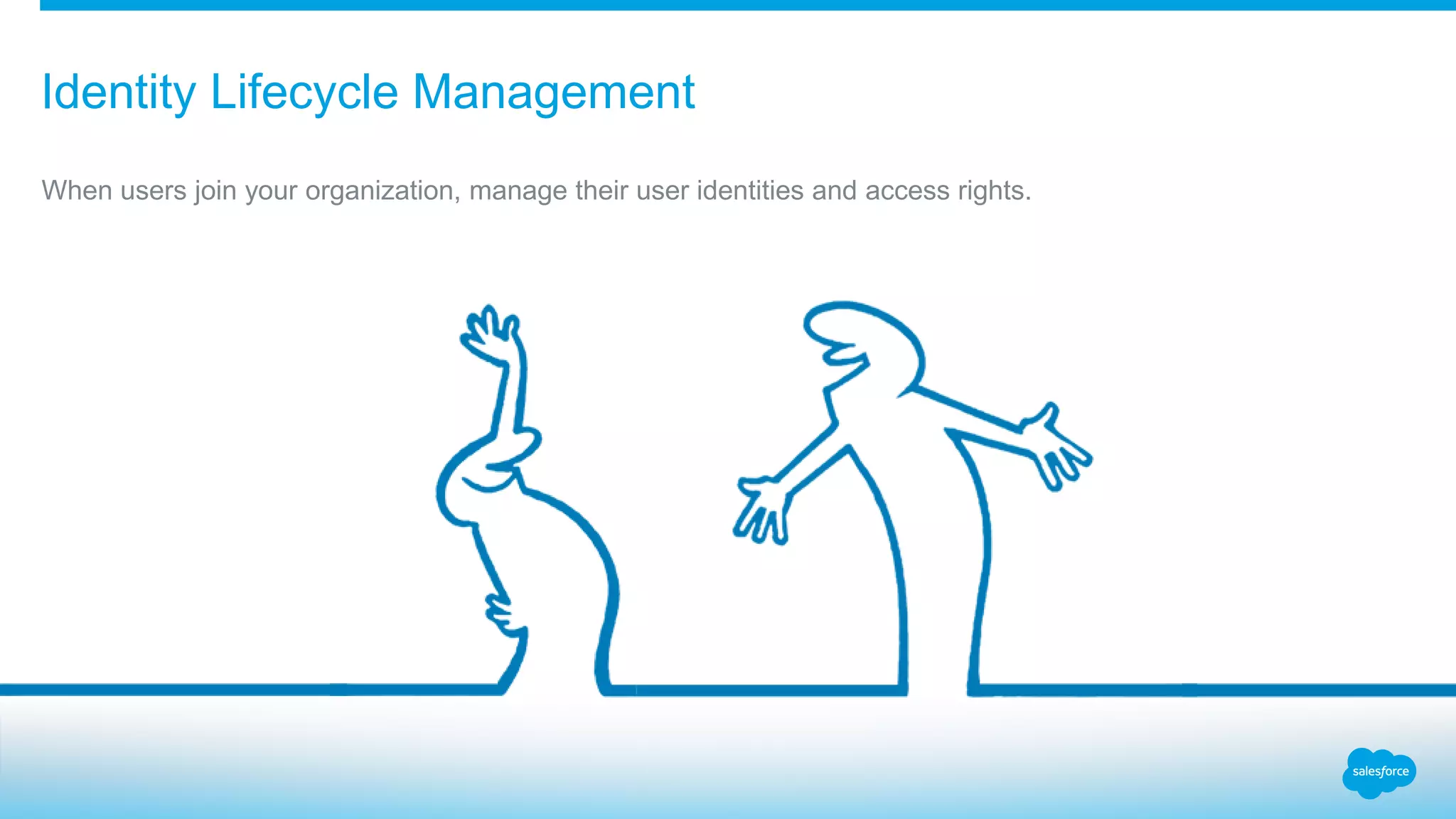 Identity Lifecycle Management
When users join your organization, manage their user identities and access rights.
 