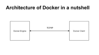 Architecture of Docker in a nutshell
 