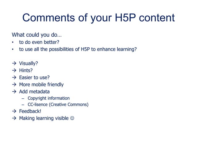 Pedagogical and technical opportunities of the H5P | PPT