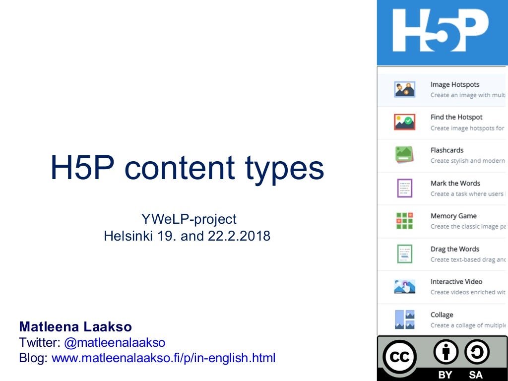 H5P content types 22.2.18