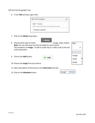 H5P Sort Paragraph using LUMI | PDF
