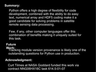 The Python Programming Language and HDF5: H5Py | PPT